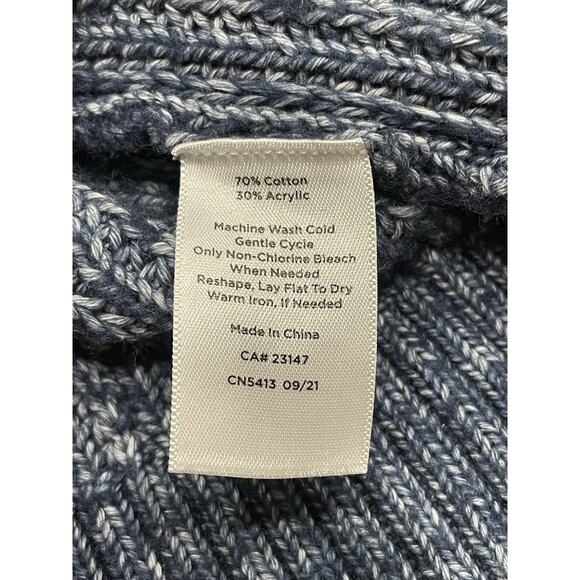 Talbots Plus Size 3X Sweater Womens Marled Cable Knit Pullover Blue Patchwork - Picture 7 of 7